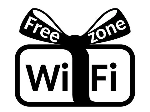 Ree wi-fi zone gift box shape sign, icon concept Stock Illustration