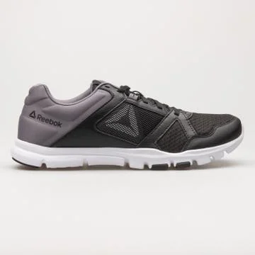 Reebok YourFlex Train 10 MT black, grey and white sneaker Stock Photos