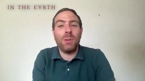 Reece Shearsmith is interviewed for his role in movie 'In the Earth' - 2021 Stock Footage 157438016