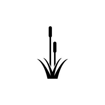 Reed, Cattail, Cane Solid Flat Vector Icon Isolated on White Background Illustrazione stock