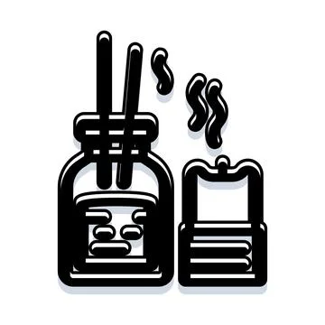 Reed diffuser bottle diffusing aroma with essential oils Illustrazione stock