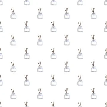 Reed diffuser bottles forming seamless elegant pattern Ilustración de archivo