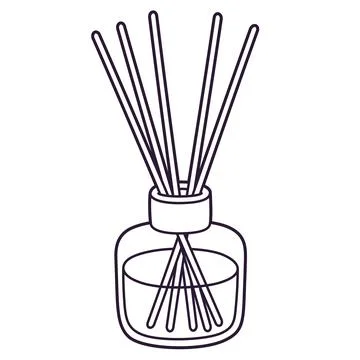Reed diffuser home fragrance drawing Stock Illustration