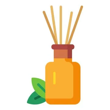 Reed diffuser icon representing aromatherapy, essential oils, and home fragrance Stock Illustration