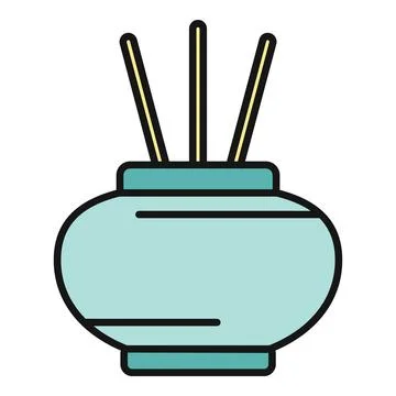 Reed diffuser icon spreading aroma for relaxation Stock Illustration