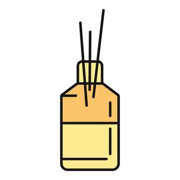 Reed diffuser spreading aroma and relaxing scent Stock Illustration