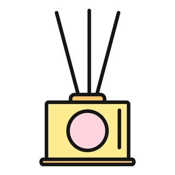 Reed diffuser spreading home fragrance icon concept Illustrazione stock