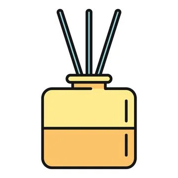 Reed diffuser with sticks spreading home fragrance aroma イラスト素材