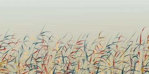 Reed foreground Stock Illustration