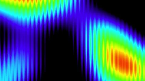 Reeded Glass Effect with Thermal Rainbow Glow on Black Background Stock Footage 327766559