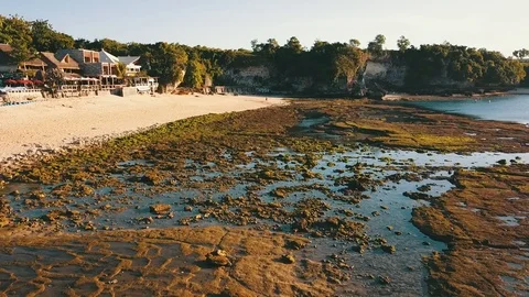 Reef beach at sunset Stock Footage 106913975