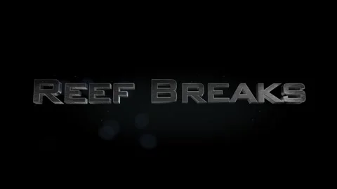 Reef Breaks title 3D metal text on black alpha channel background Stock Footage 301265281