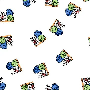 Reef coral ocean vector seamless pattern Stock Illustration