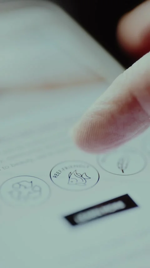 REEF FRIENDLY icon on smartphone screen Vídeo Stock 326045683