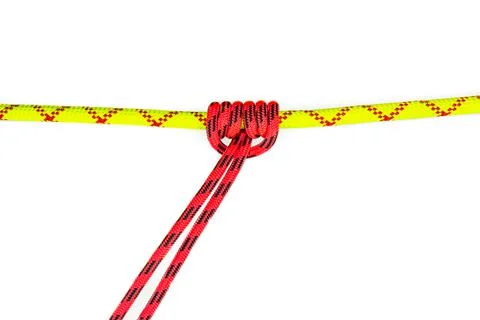 Reef, Hercules, square, double or brother hood Binding knot binding two colored Stock Photos
