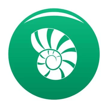 Reef shell icon vector green Illustrazione stock