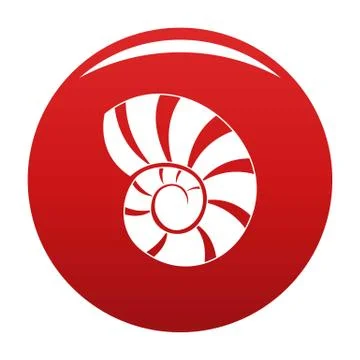 Reef shell icon vector red 스톡 일러스트