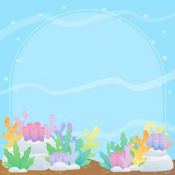 Reef under ocean arch frame 1 Stock Illustration