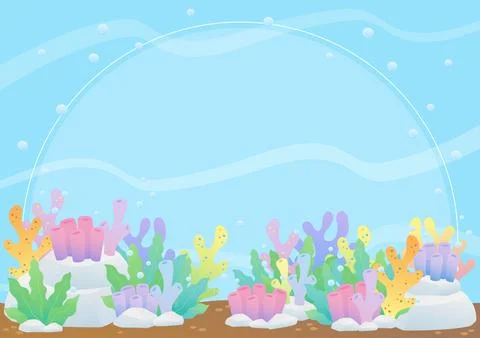 Reef under ocean arch frame 2 Stock Illustration