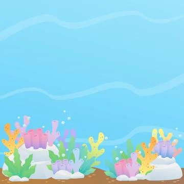 Reef under ocean background 1 Stock Illustration
