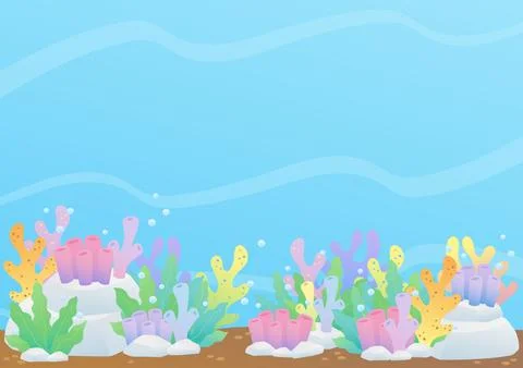 Reef under ocean background 2 Stock Illustration