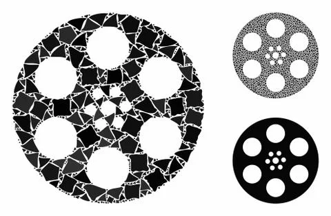Reel Composition Icon of Rough Elements 스톡 일러스트
