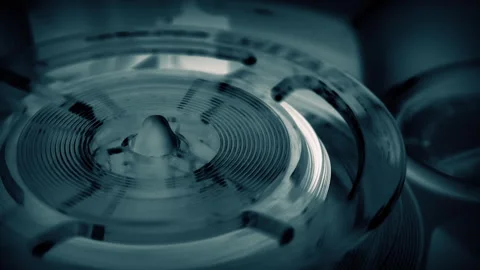 Reel Playing On Machine Inverted View Loop Stock Footage 329394238