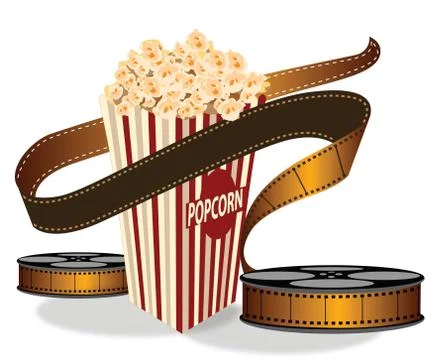 Reel, popcorn Stock Illustration