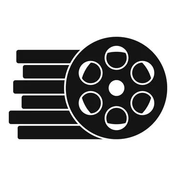 Reel stack icon simple . Film video movie Stock Illustration