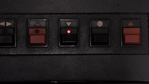 Reel tape record stop button Video stock 85467091