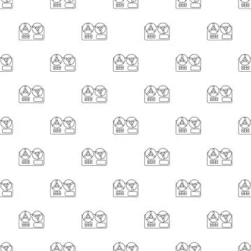 Reel tape recorder pattern vector seamless Illustrazione stock