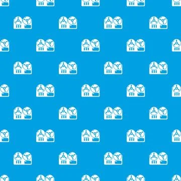 Reel tape recorder pattern vector seamless blue 库存插图