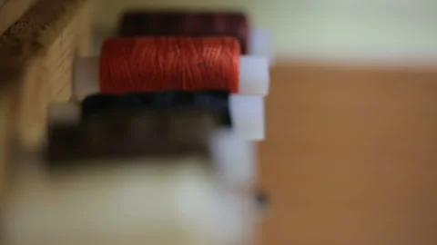 Reel of threads in closeup 库存影片 125460680