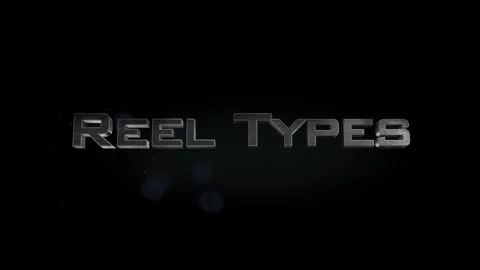 Reel Types title 3D metal text on black alpha channel background Stock Footage 301265319