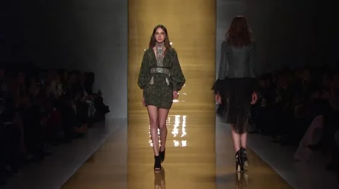 Reem Acra Show Fall 2015 Collection NYFW 02 Stock Footage 57132399