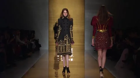 Reem Acra Show Fall 2015 Collection NYFW 03 Video stock 57132405