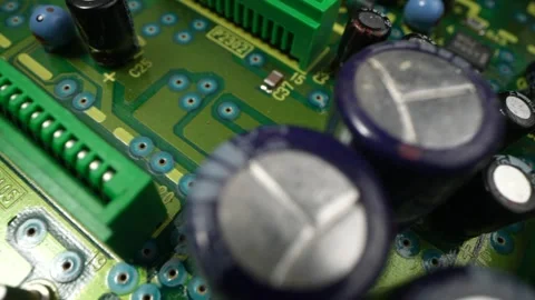 Reen Printed Circuit Board, Computer Motherboard Components: Microchips, CPU Stock Footage 240731200