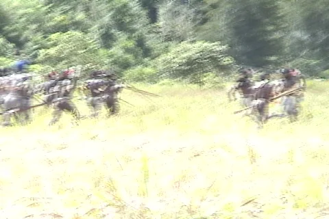 Reenactment of a Battle 02 Stock Footage 356818