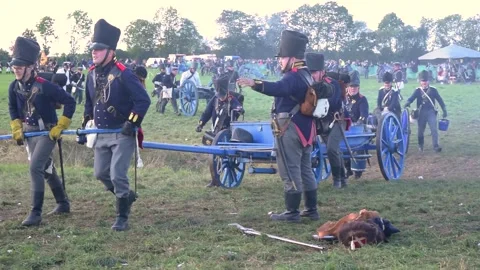 Reenactment of the Battle of Leipzig, also called the Battle of Leipzig 스톡 동영상 315413749