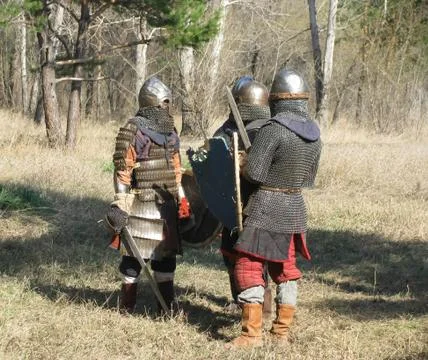 Reenactors before the battle Stock Photos