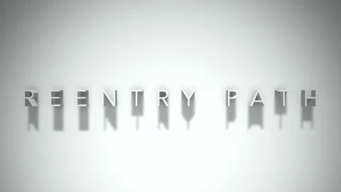 Reentry path 3D title animation with shadows on a white background Stock Footage 297855775