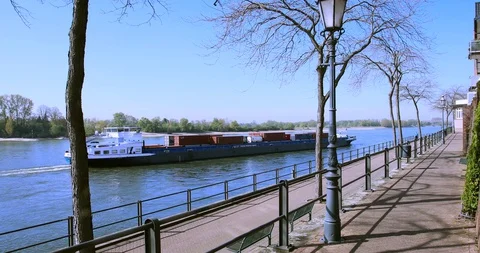 Rees on the Rhine Stock Footage 128691499