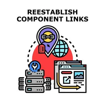 Reestablishing component links connecting network data イラスト素材