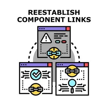 Reestablishing component links connection illustration concept Stock Illustration