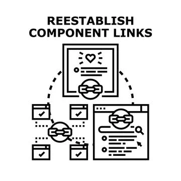 Reestablishing component links for system connection and integration Stock Illustration