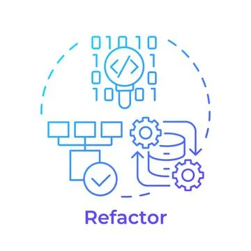 Refactor gradient outline concept icon Stock Illustration