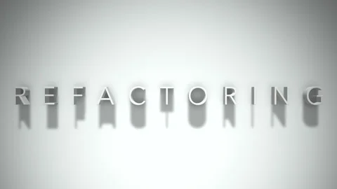 Refactoring 3D title animation with shadows on a white background Stock Footage 297012844