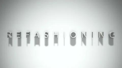 Refashioning 3D title animation with shadows on a white background Stock Footage 297819217