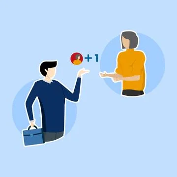 Refer a friend concept, referral program. Stockillustratie