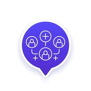 Refer a friend icon, line vector design Illustrazione stock